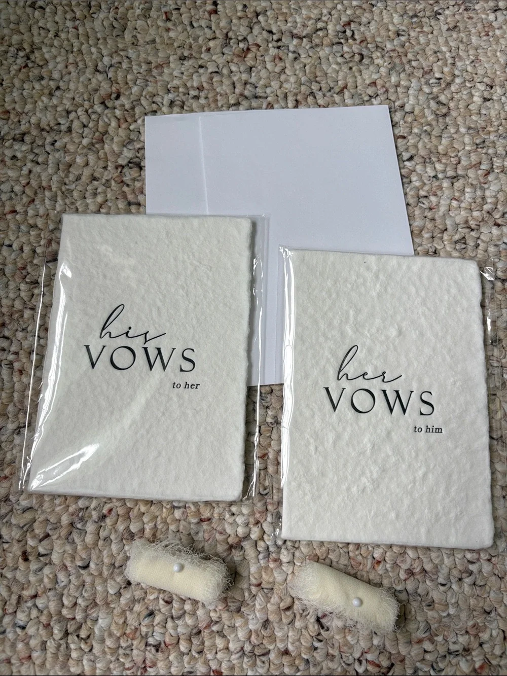 His & Her Vows Cream Wedding Vow Book Set